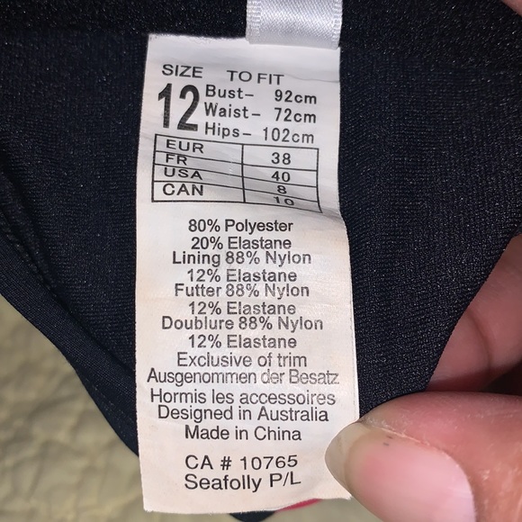 Seafolly Australia band wave zip front bandeau bikini top - Picture 6 of 11